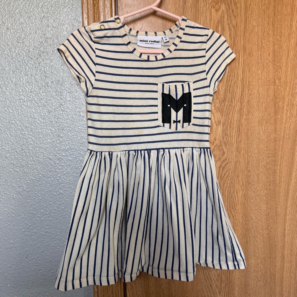 Mini Rodini M dress with pinstripes (rare)